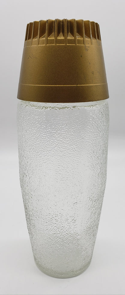 Anchor Hocking Frosted glass shaker with Gold Top