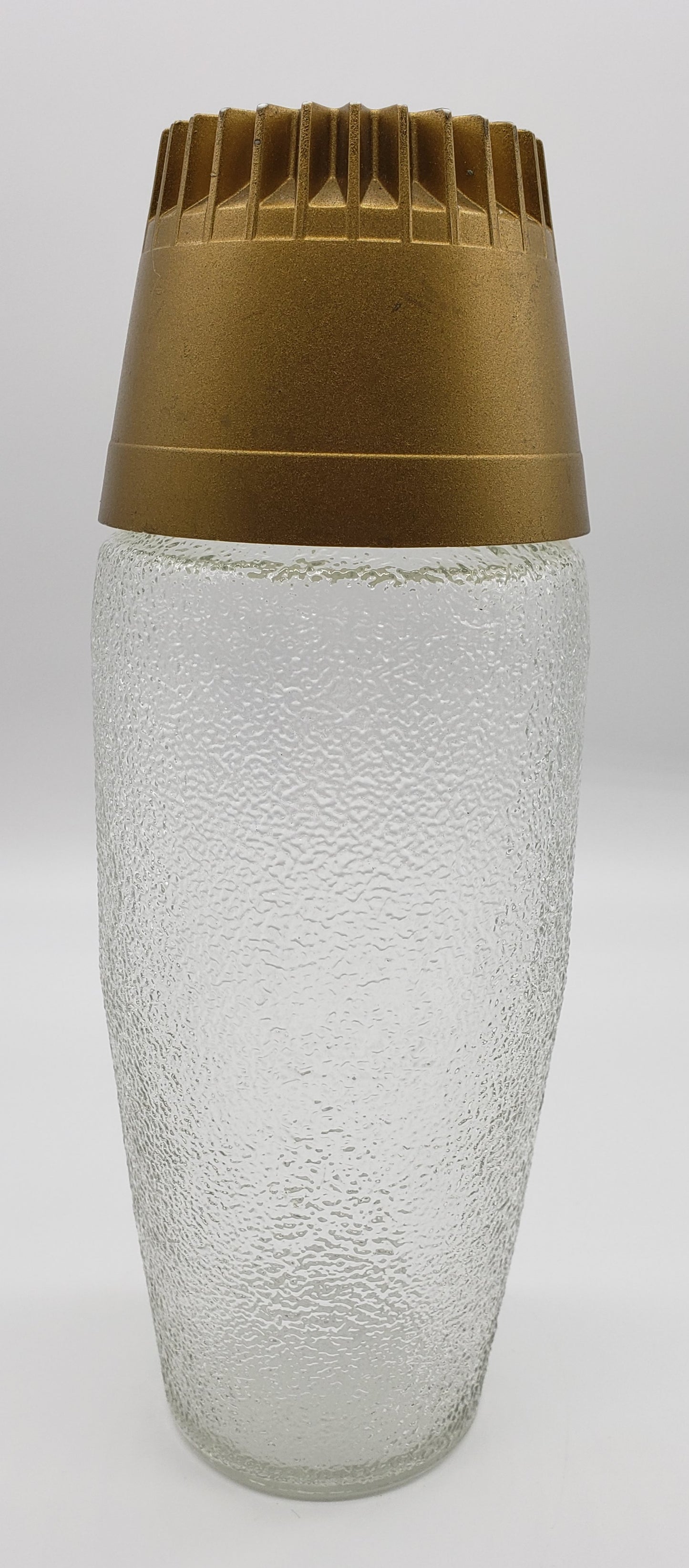 Anchor Hocking Frosted glass shaker with Gold Top