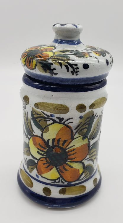 Vintage Flower Pattern Spice Jar - Made in Spain