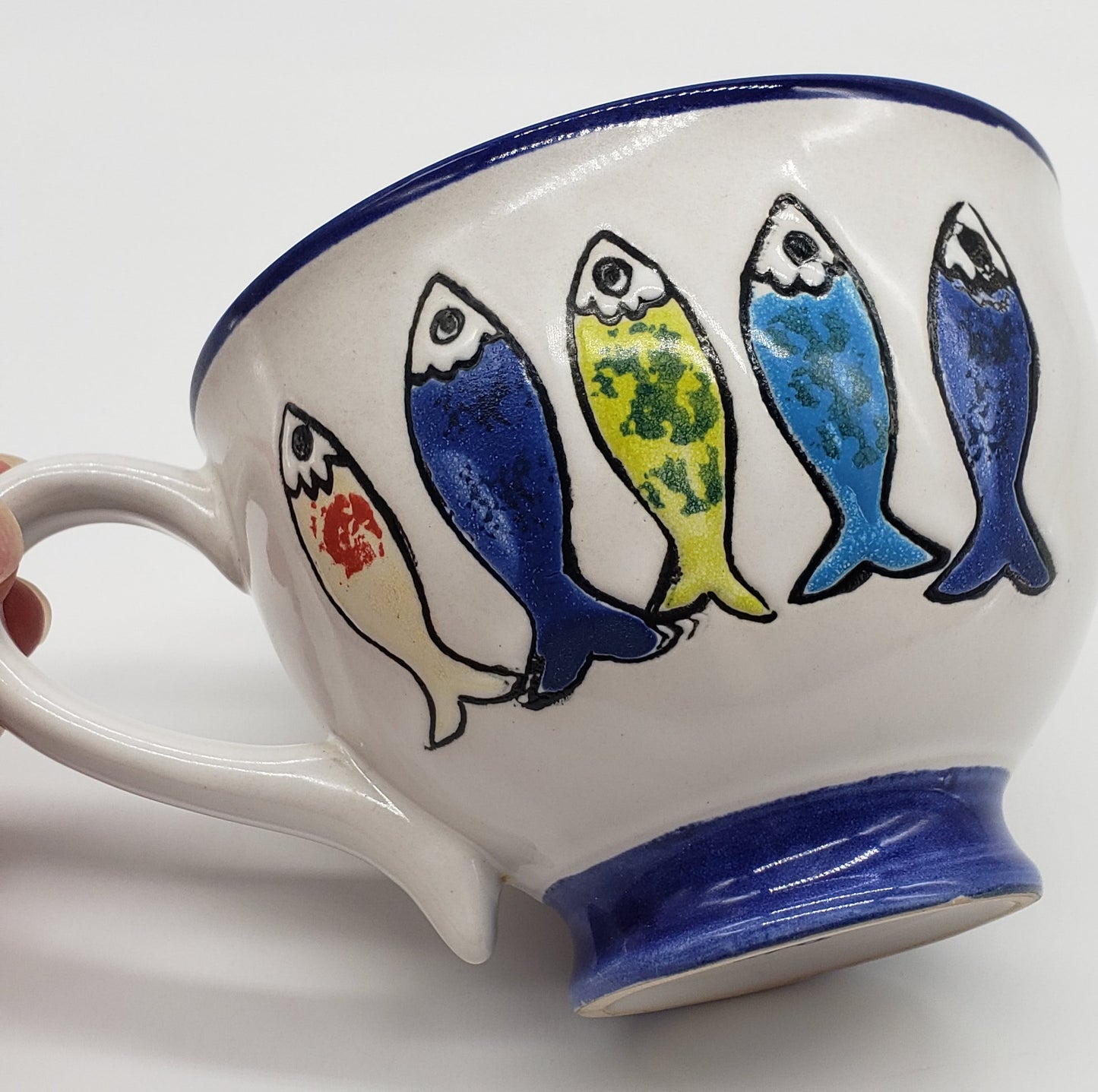 Blue Sky Ceramic Petite Sardines 16oz Coffee Mug