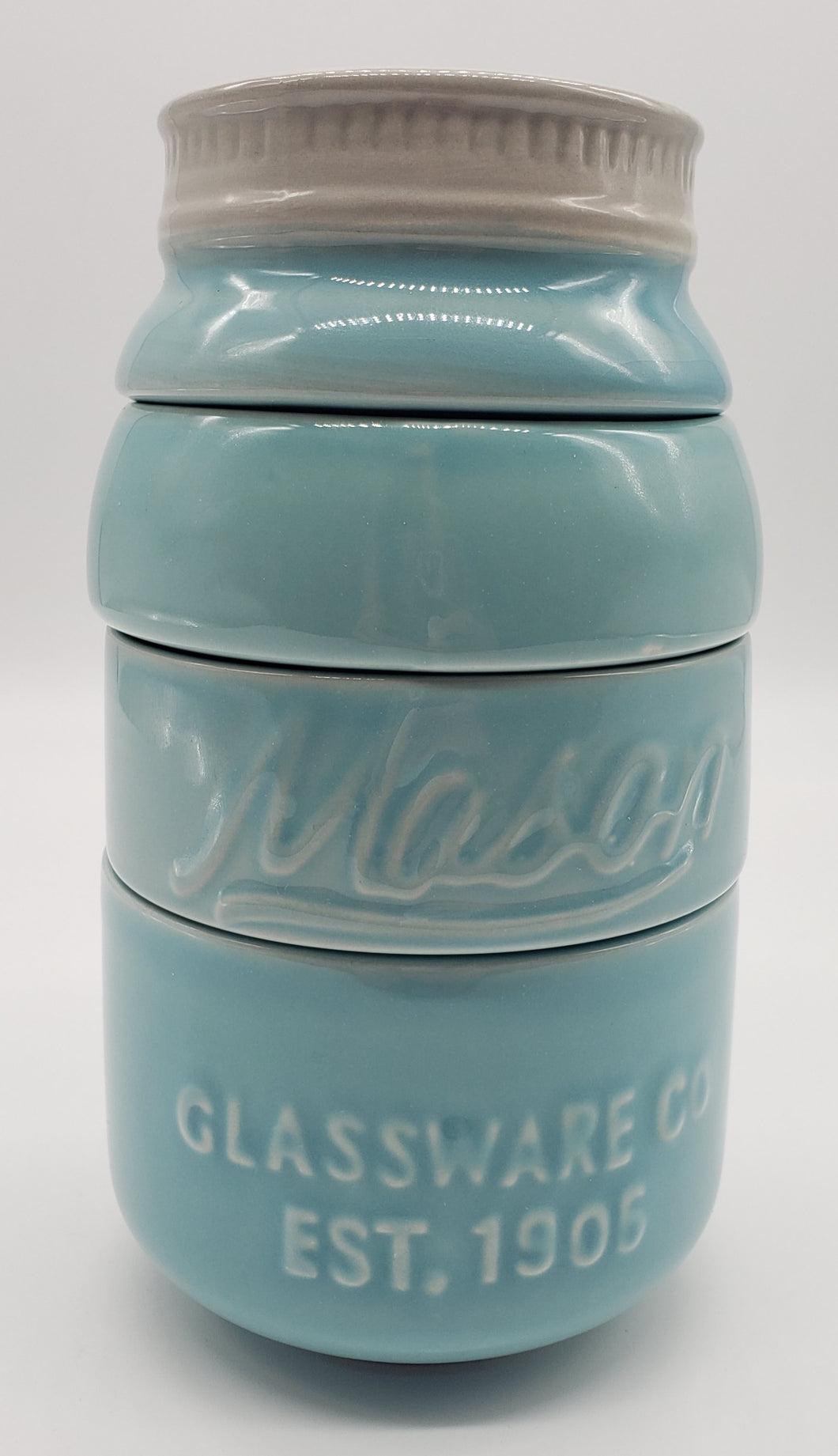 Blue mason jar measuring cup set