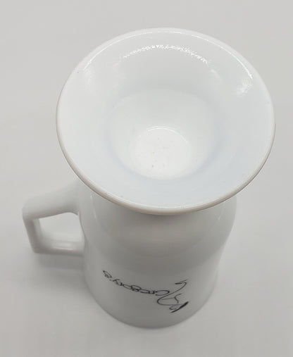 Gregory's Footed Milk Glass Mug Vintage Pedestal Silhouette Coffee Cup