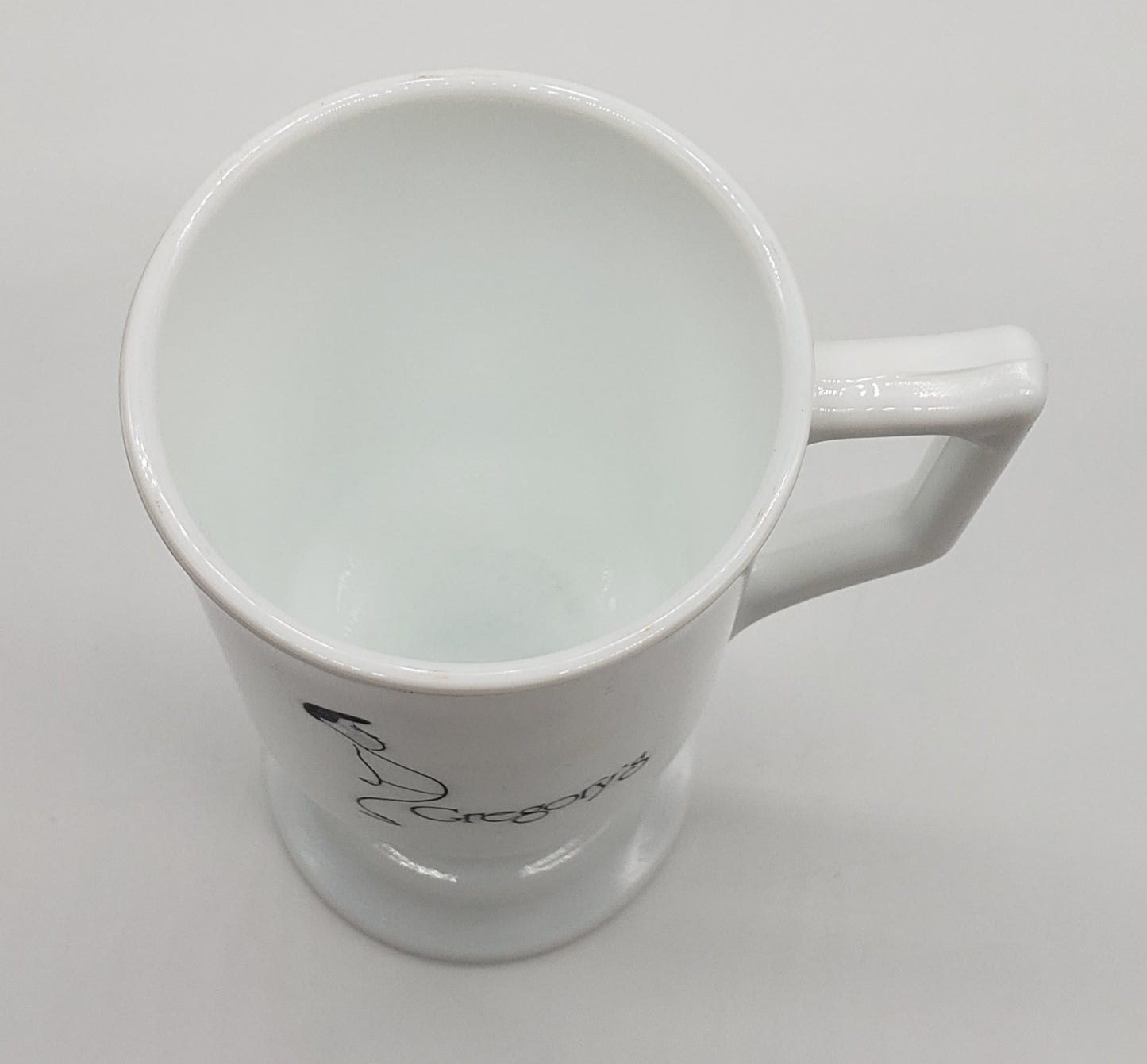 Gregory's Footed Milk Glass Mug Vintage Pedestal Silhouette Coffee Cup