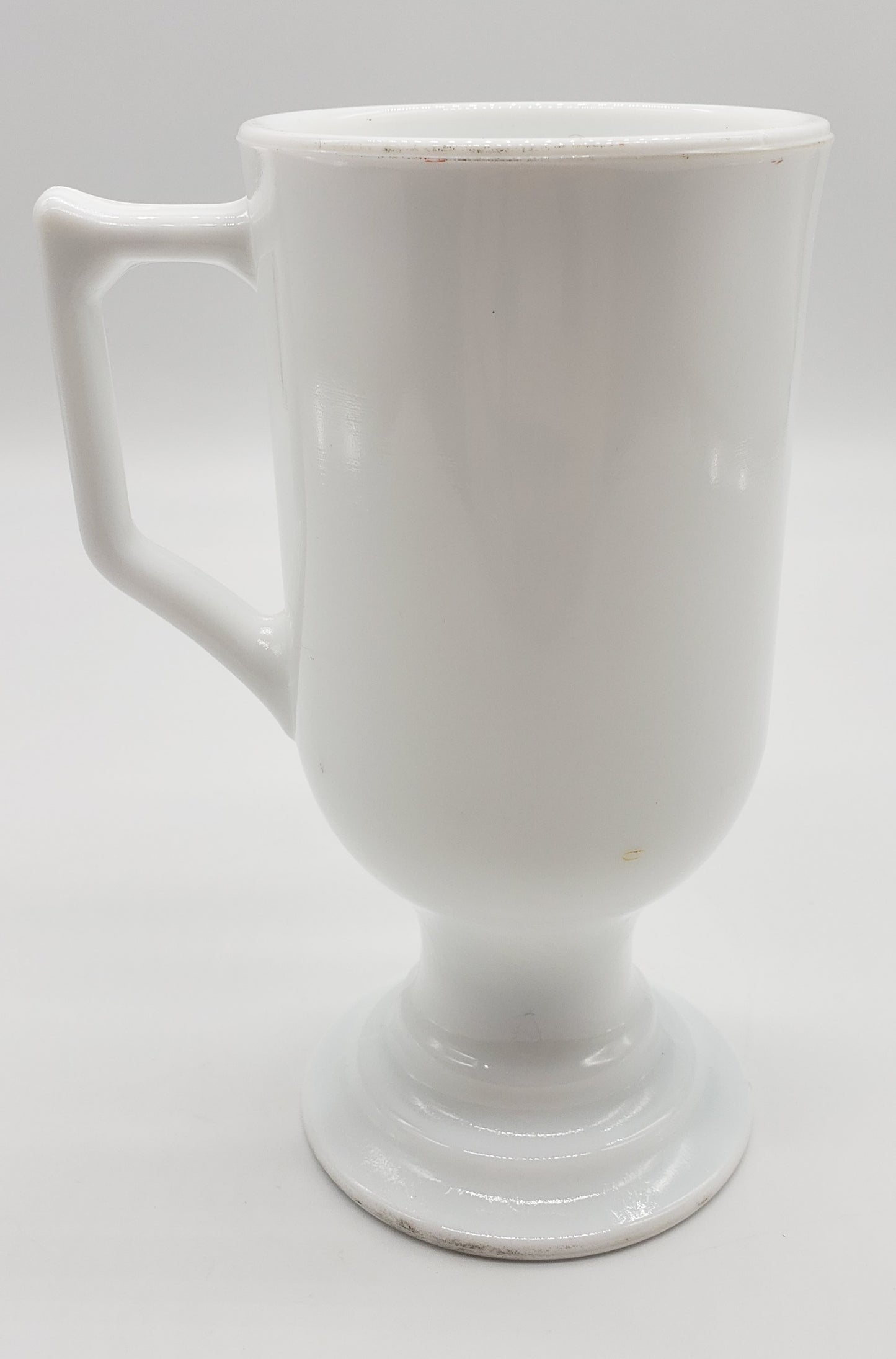 Gregory's Footed Milk Glass Mug Vintage Pedestal Silhouette Coffee Cup