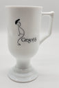 Gregory's Footed Milk Glass Mug Vintage Pedestal Silhouette Coffee Cup