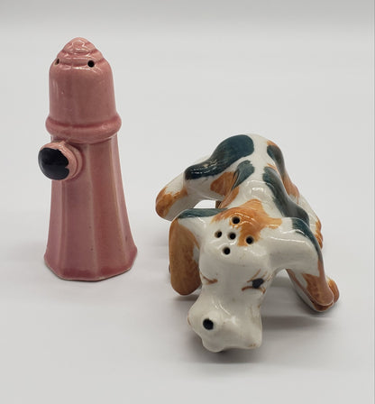 Dog and Fire Hydrant Salt and Pepper Shakers