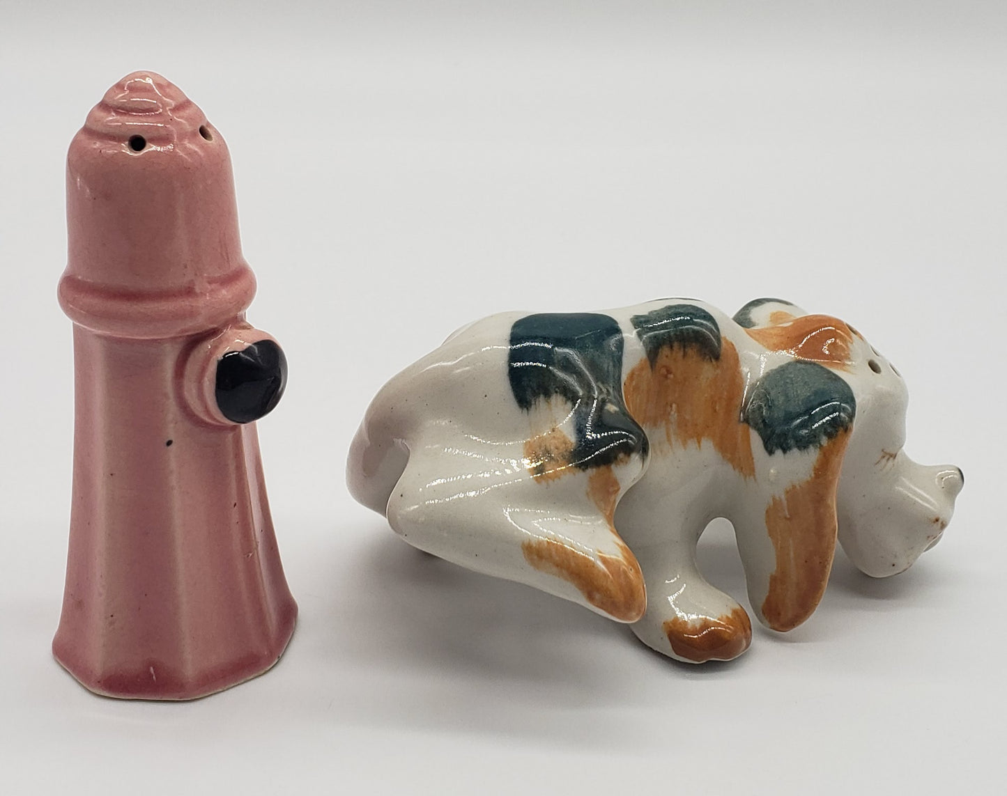 Dog and Fire Hydrant Salt and Pepper Shakers