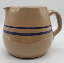 Load image into Gallery viewer, Stoneware Pottery Pitcher with Blue Stripes
