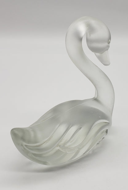 Fenton Art Glass Satin Velvet Frosted Glass Swan