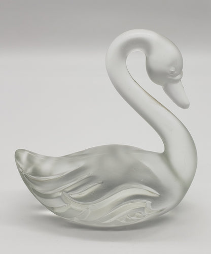 Fenton Art Glass Satin Velvet Frosted Glass Swan