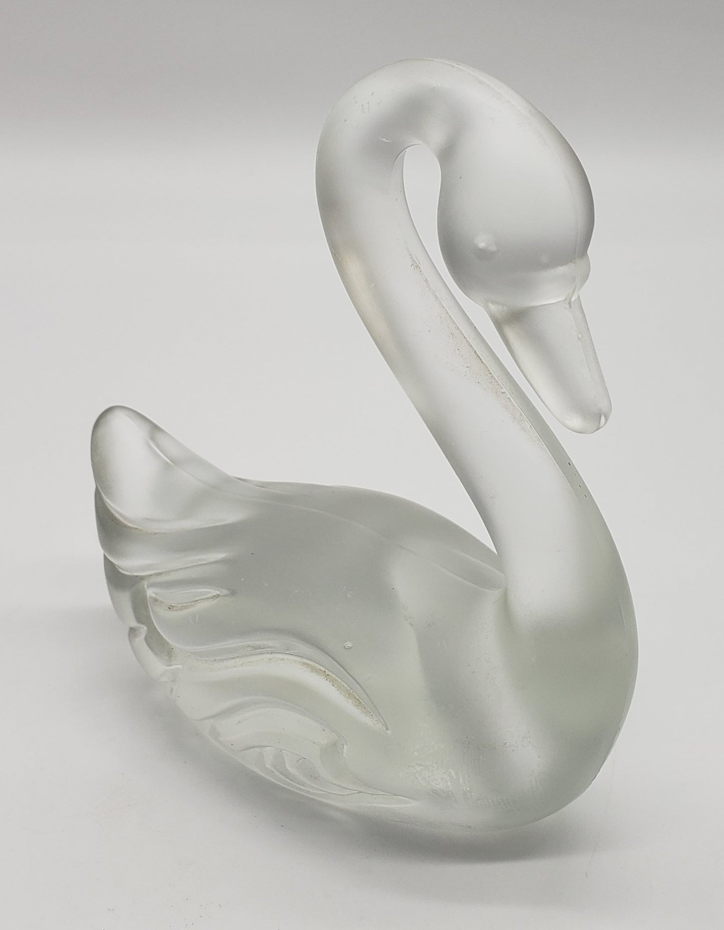 Fenton Art Glass Satin Velvet Frosted Glass Swan