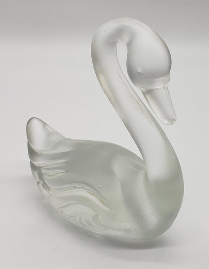 Fenton Art Glass Satin Velvet Frosted Glass Swan