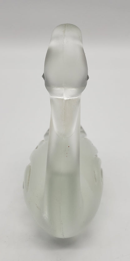 Fenton Art Glass Satin Velvet Frosted Glass Swan