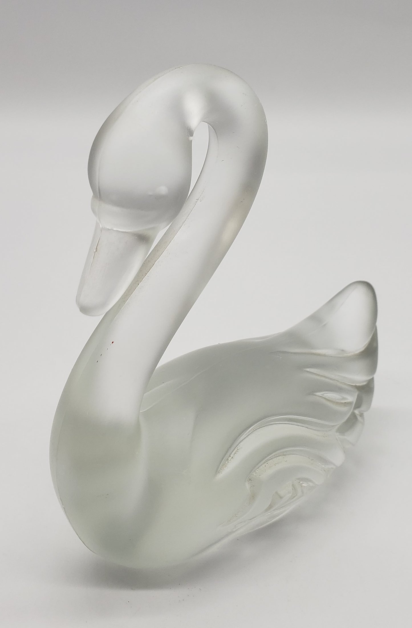 Fenton Art Glass Satin Velvet Frosted Glass Swan