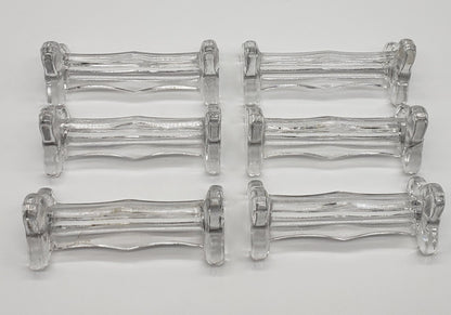 French Heavy Glass Knife Rests, Vintage