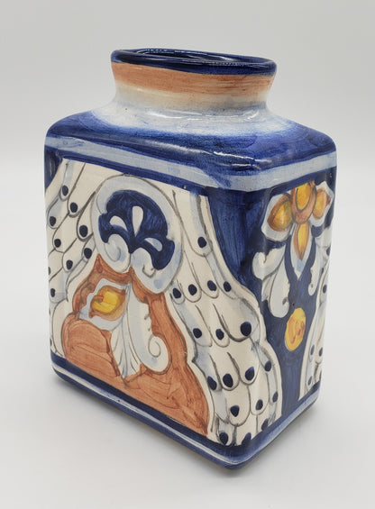 Talavera-Style Ceramic Vase Crafted in El Salvador