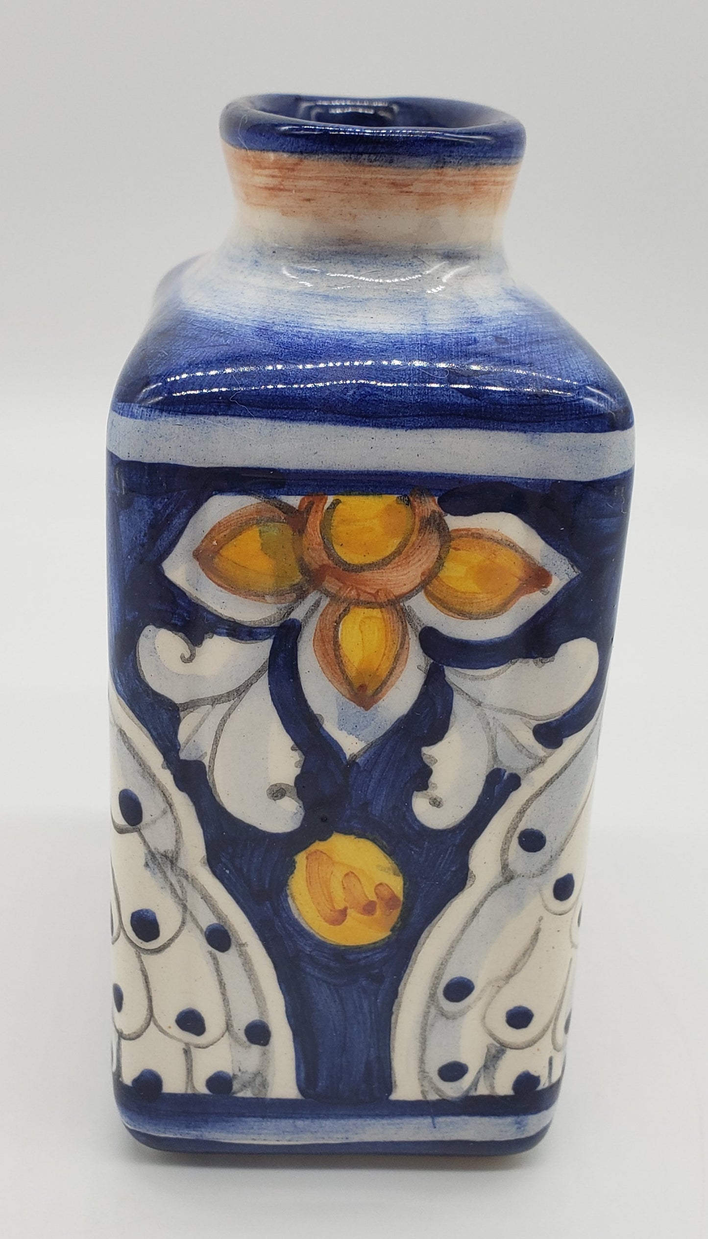 Talavera-Style Ceramic Vase Crafted in El Salvador