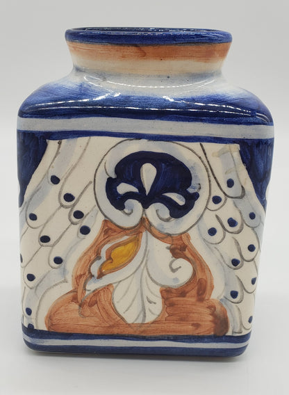 Talavera-Style Ceramic Vase Crafted in El Salvador