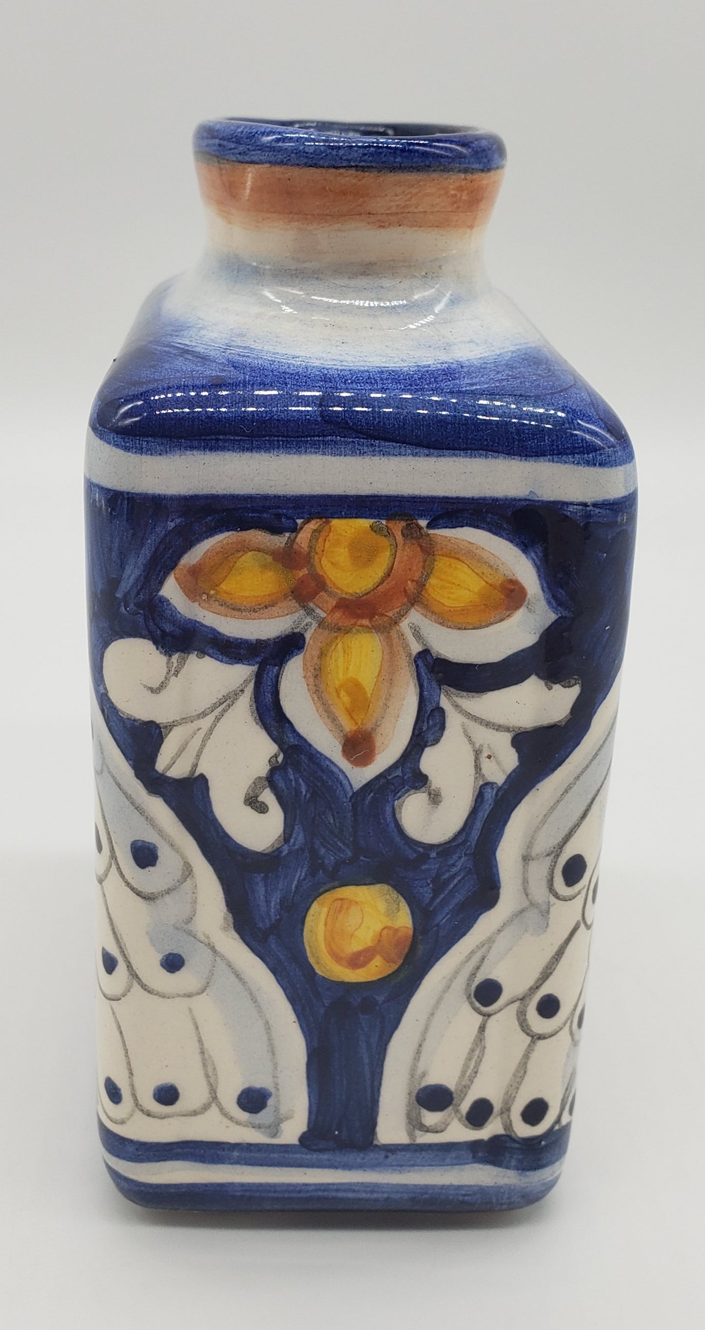 Talavera-Style Ceramic Vase Crafted in El Salvador