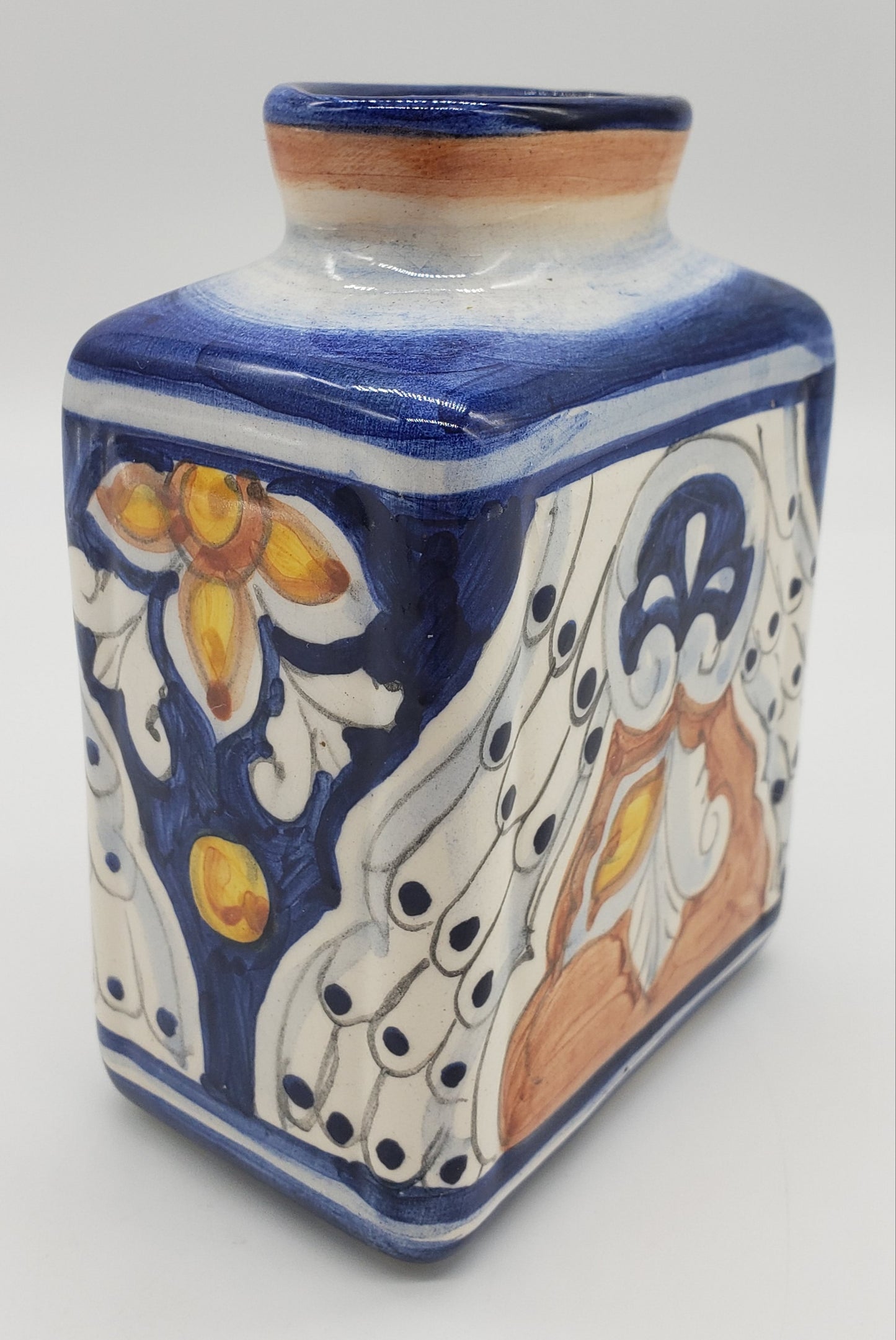 Talavera-Style Ceramic Vase Crafted in El Salvador