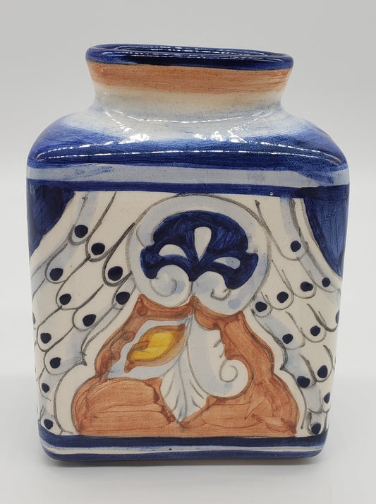 Talavera-Style Ceramic Vase Crafted in El Salvador