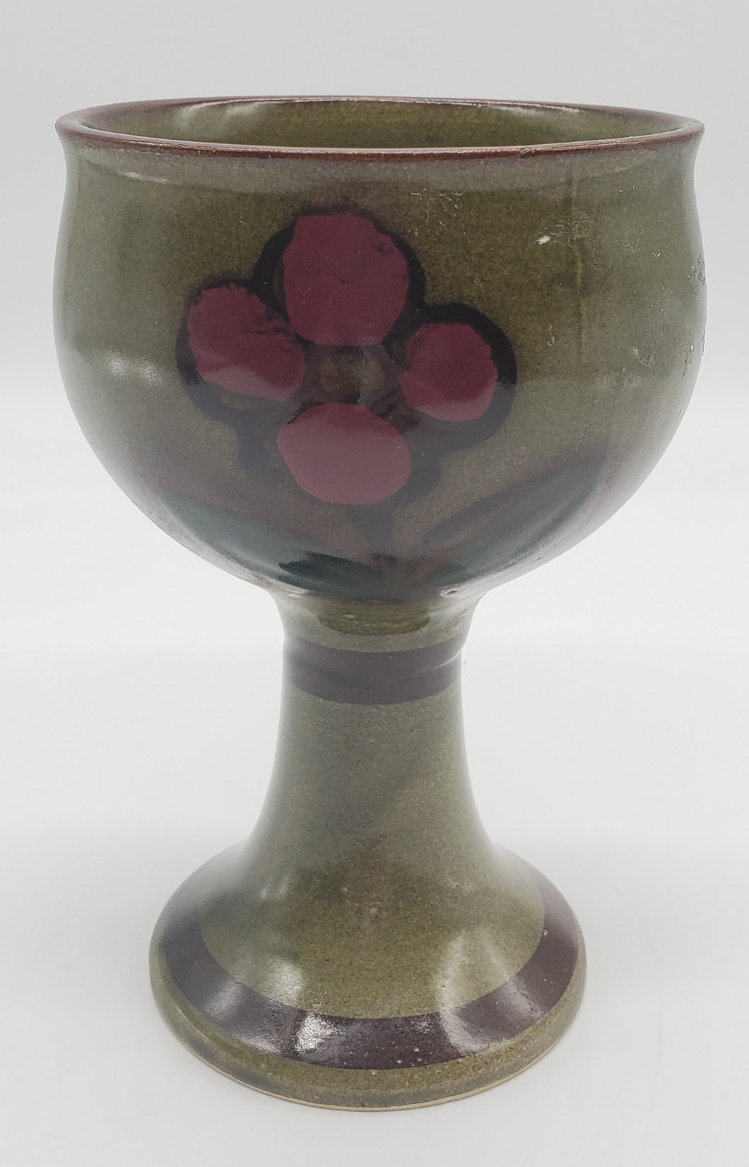Ceramic Wine Goblet with Flower