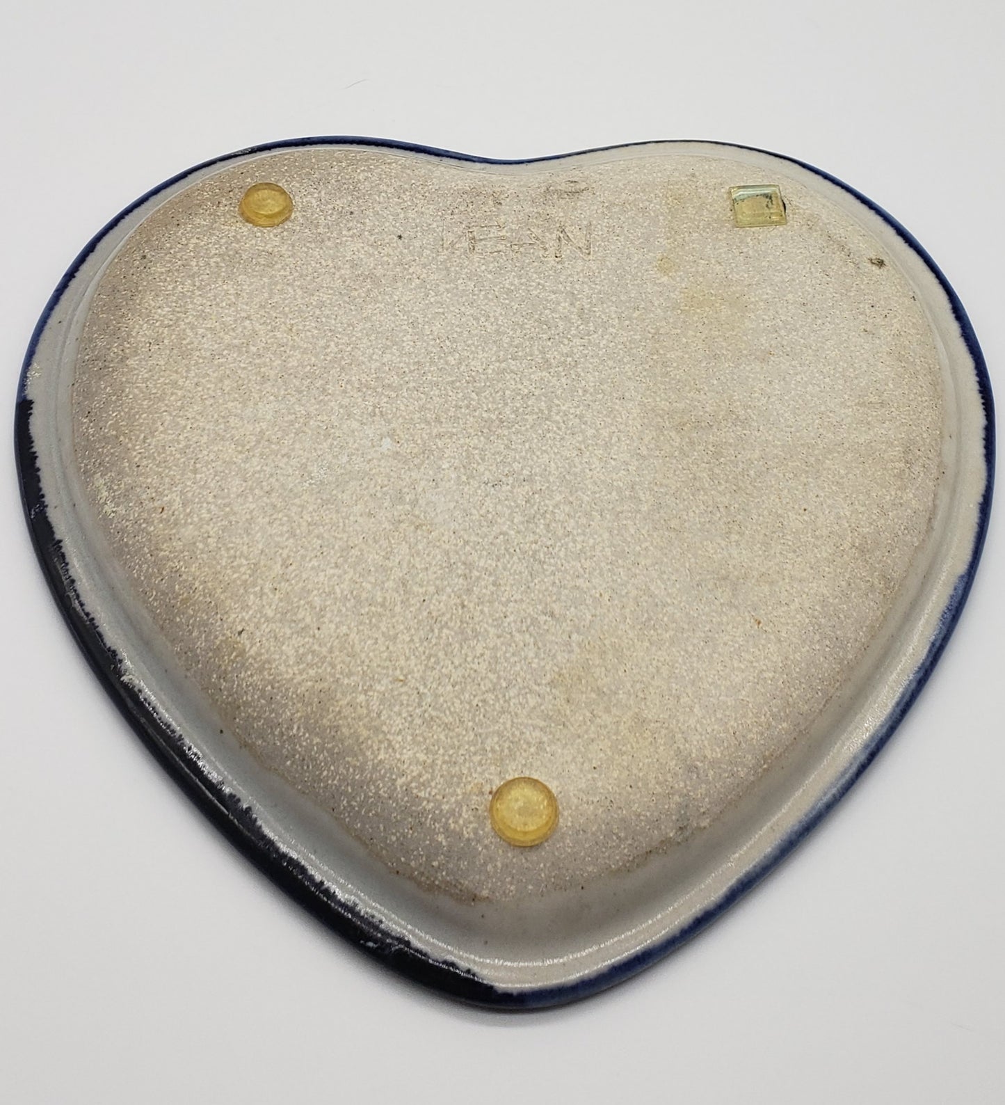 Heart Shaped Plate with Rabbit (salt glaze look)