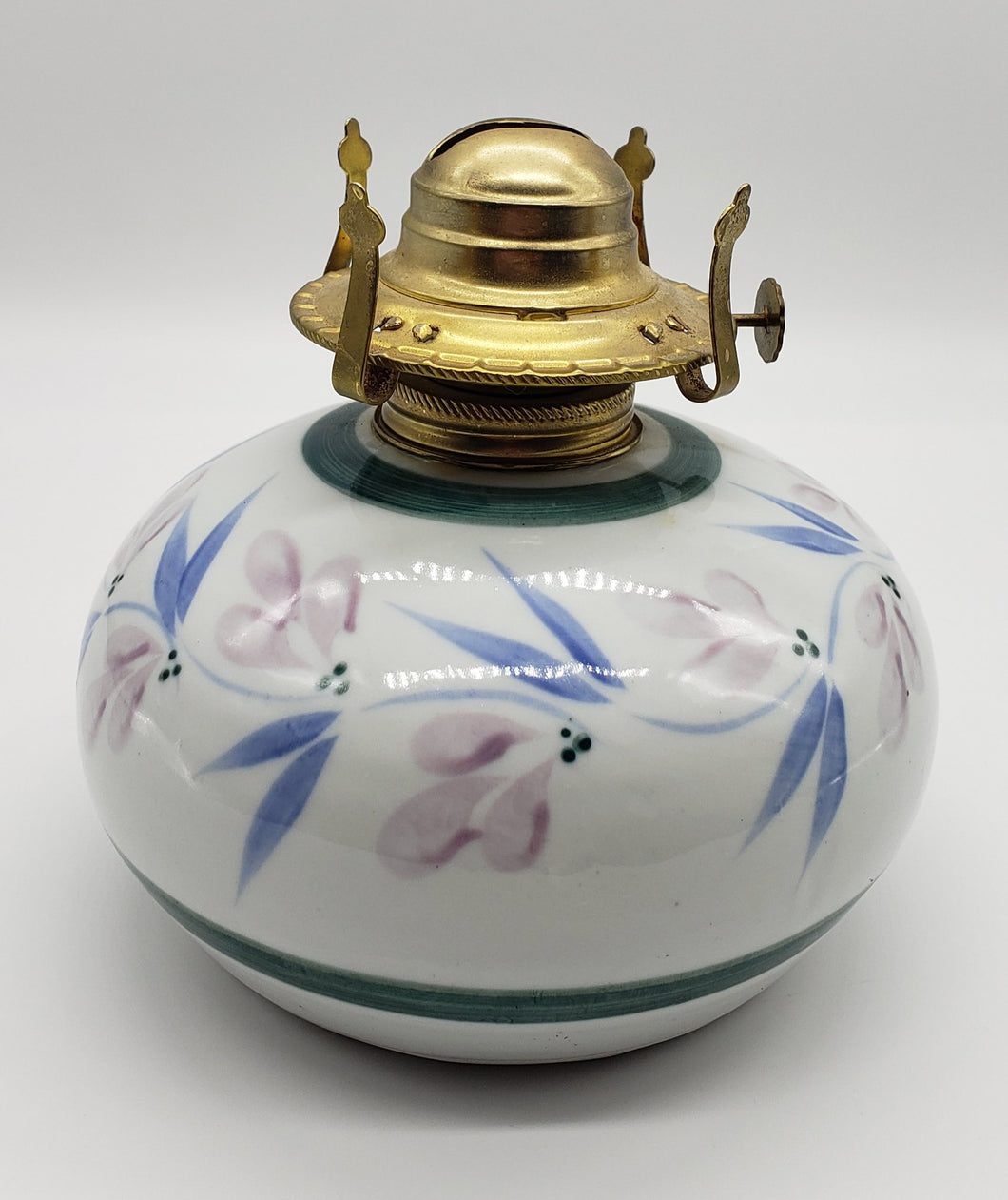 Handmade Pottery Oil Lamp Signed