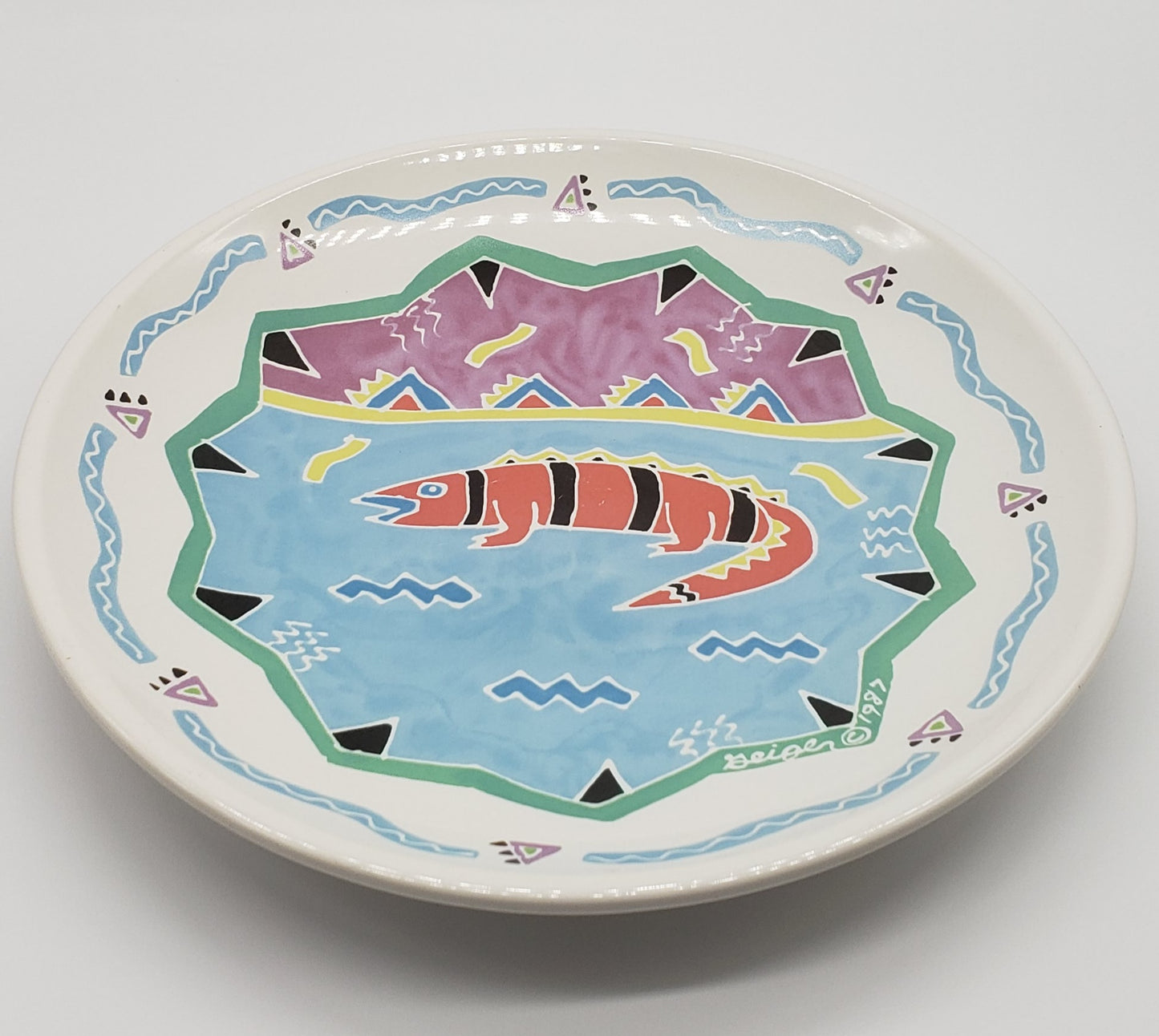 Chaleur Display Plate Designed by Judith Geiger, Signed