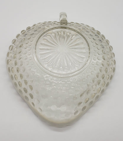 Hobnail Opalescent Heart Shape Bowl