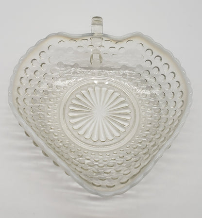 Hobnail Opalescent Heart Shape Bowl