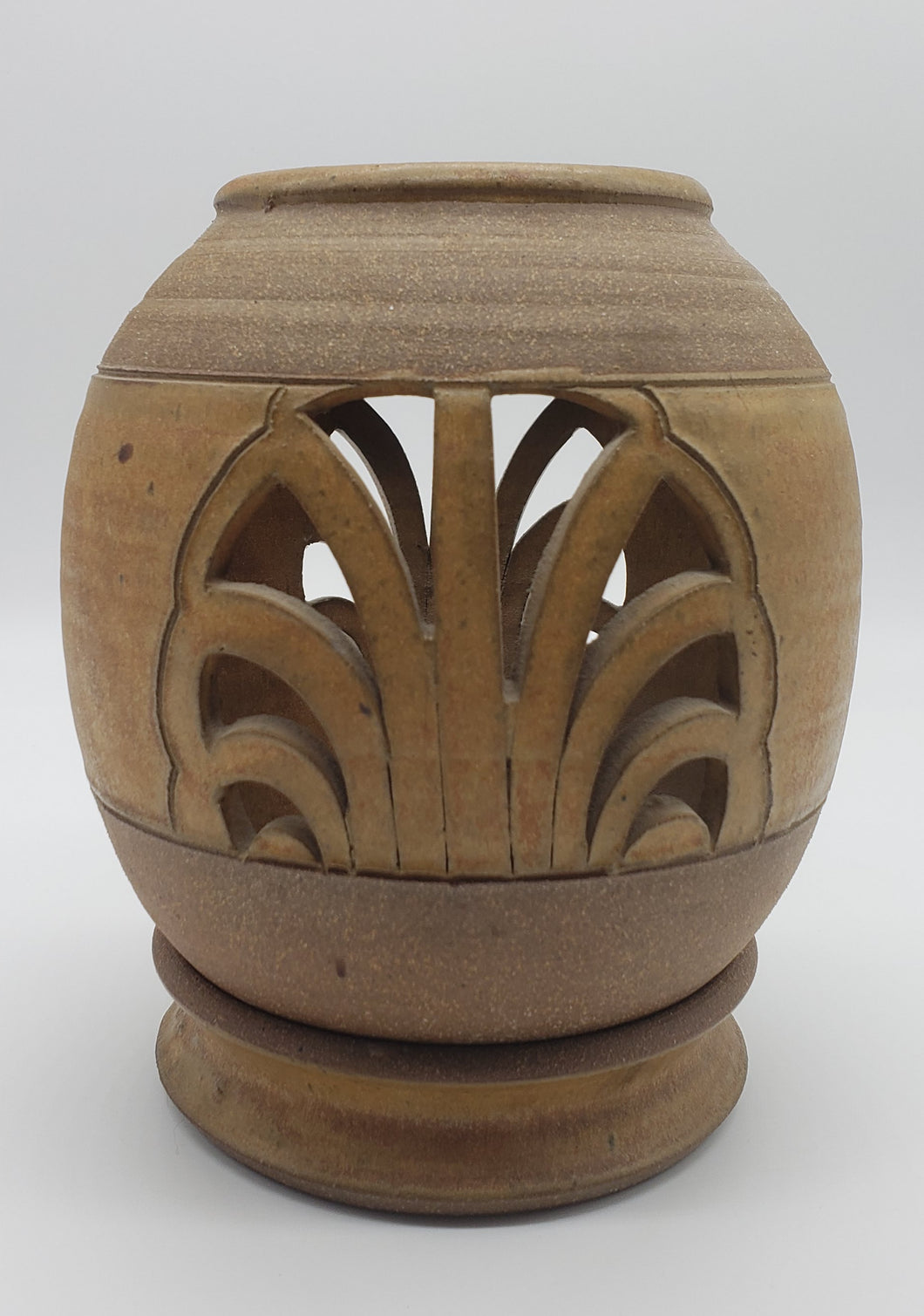 Art Pottery Stoneware Cut Out Candle Lantern