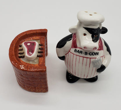 Clay Art Bar-B-Cow Salt and Pepper Shakers