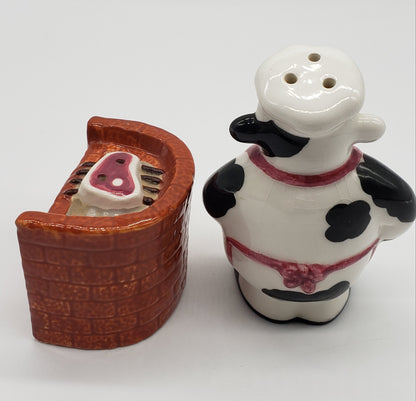 Clay Art Bar-B-Cow Salt and Pepper Shakers