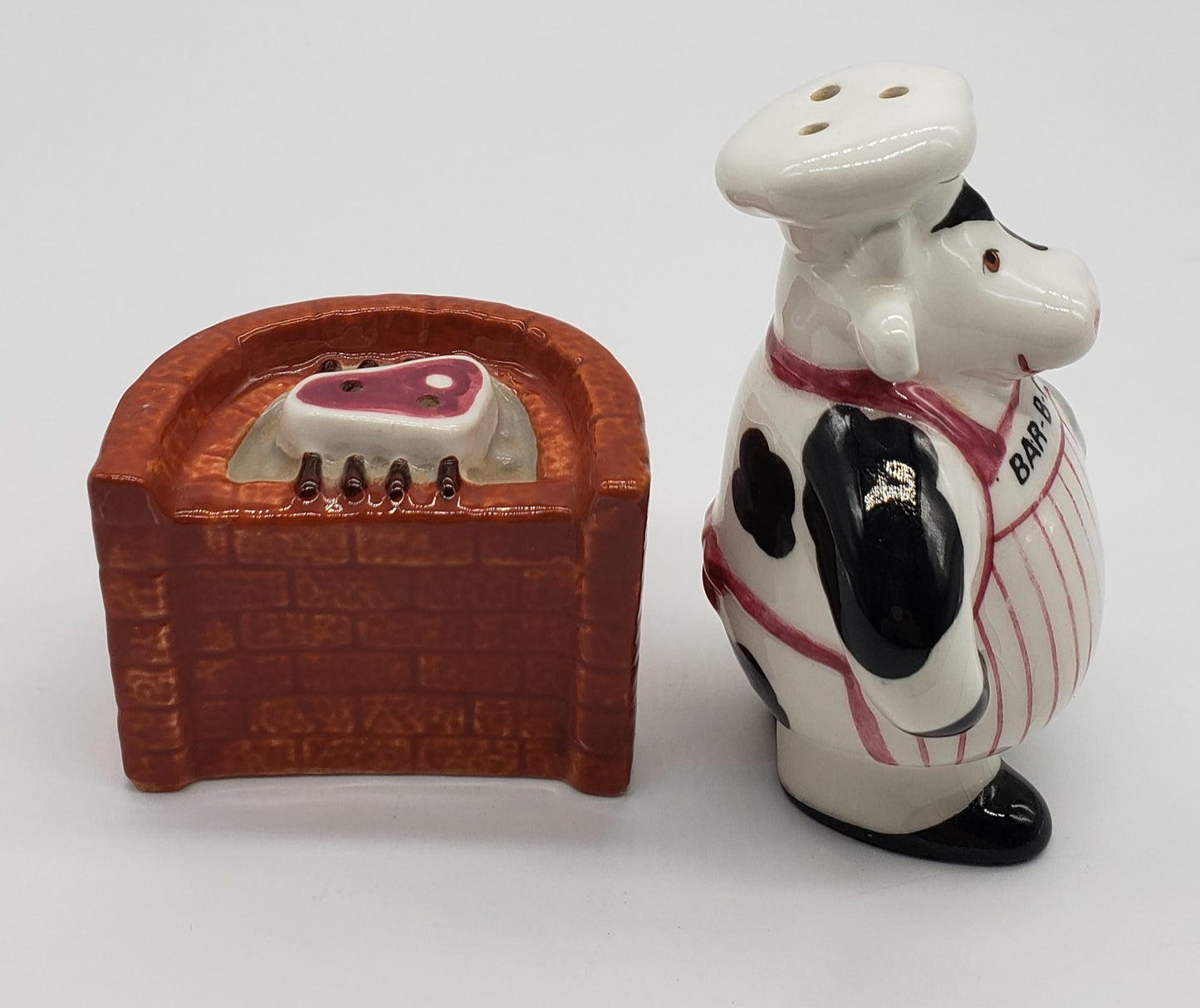 Clay Art Bar-B-Cow Salt and Pepper Shakers