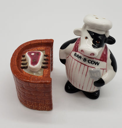 Clay Art Bar-B-Cow Salt and Pepper Shakers