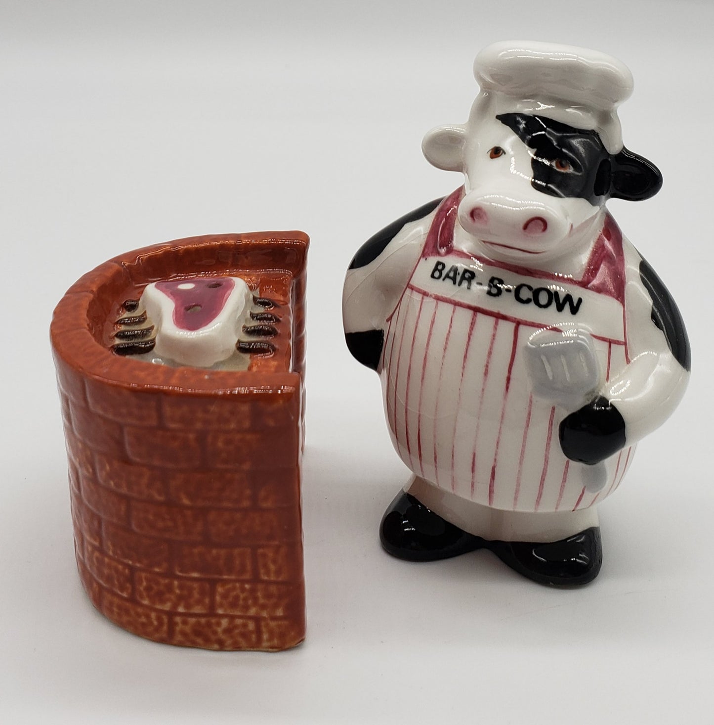 Clay Art Bar-B-Cow Salt and Pepper Shakers