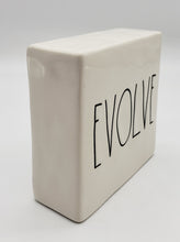 Load image into Gallery viewer, Rae Dunn Think Evolve Square Plaque Desk Paperweight Tiered Tray Decor
