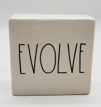 Load image into Gallery viewer, Rae Dunn Think Evolve Square Plaque Desk Paperweight Tiered Tray Decor
