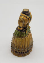 Load image into Gallery viewer, Gold and Green Victorian Dress with Rhinestones Magnetic Trinket Box
