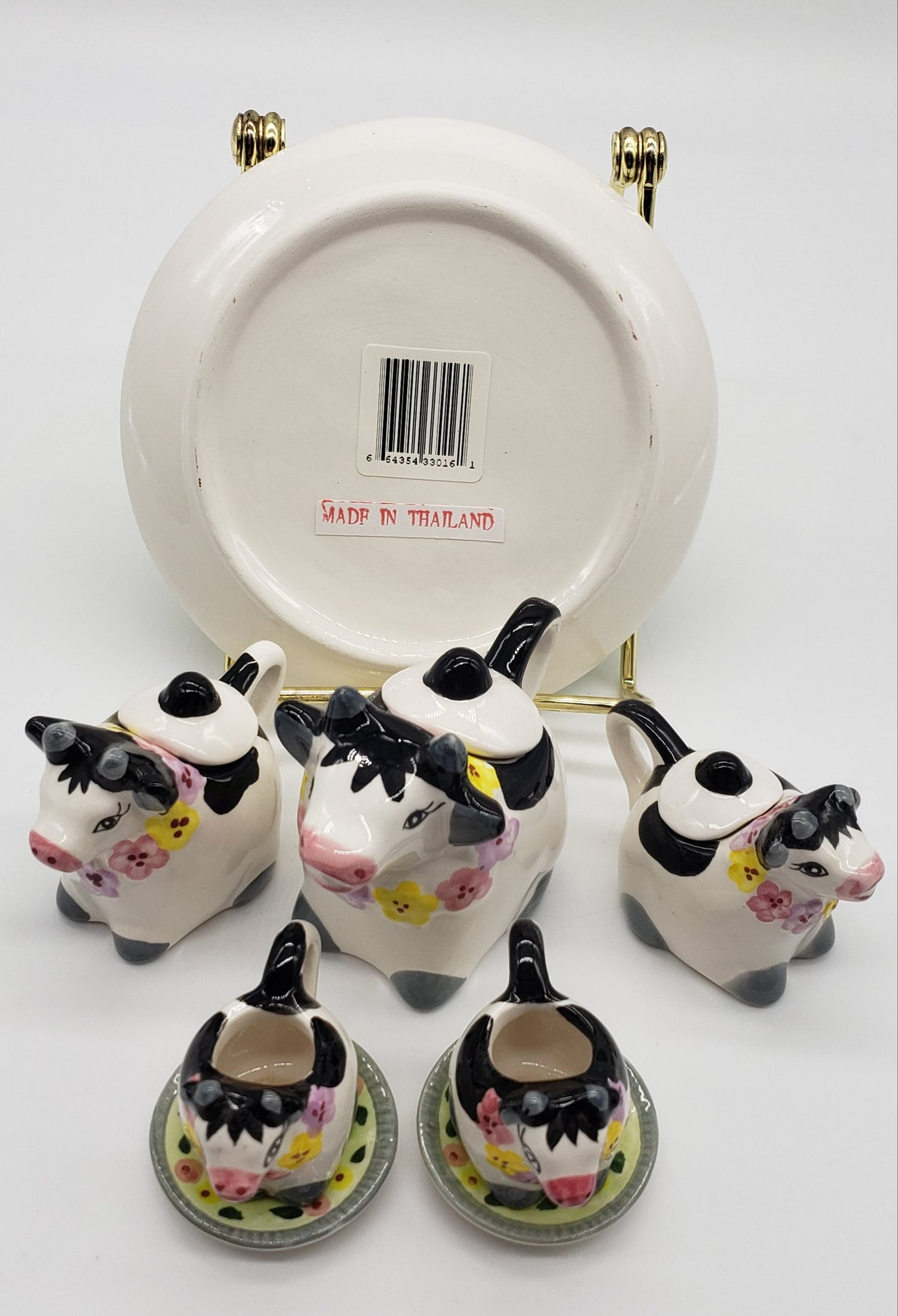 Mini cow ceramic tea set