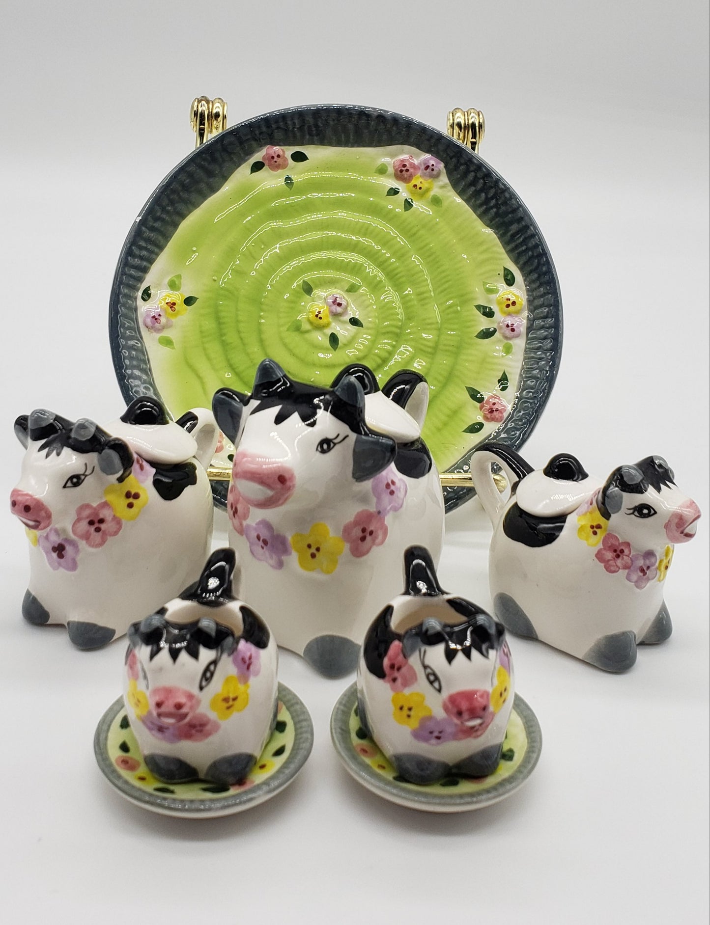 Mini cow ceramic tea set