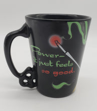 Load image into Gallery viewer, Disney Store Cruella DeVille Black Coffee Mug POWER JUST FEELS GOOD
