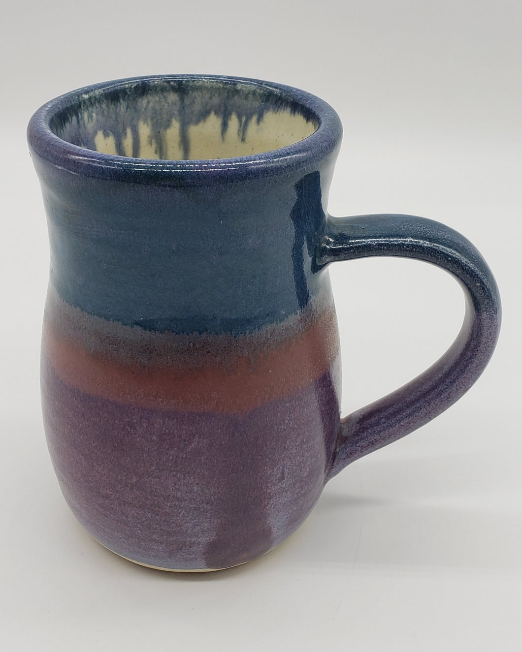 Blue and Purple Coffee Mug, Handmade Pottery