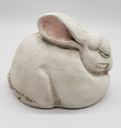 The Stone Bunny Inc Rabbit Figurine Telle M Stein 2012 Yard Art Sleepy Bunny