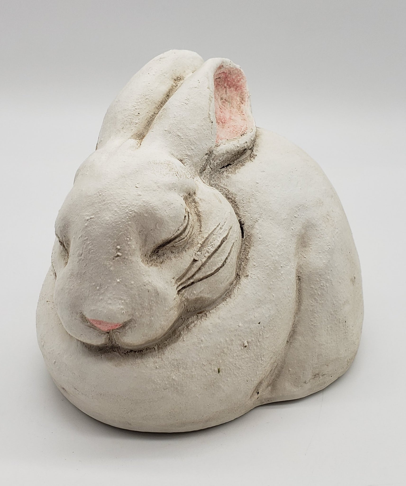 The Stone Bunny Inc Rabbit Figurine Telle M Stein 2012 Yard Art Sleepy