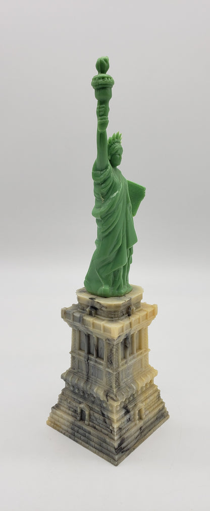 STATUE OF LIBERTY VINTAGE NY SOUVENIR MARBLEIZED ELLIS ISLAND STATUE FELT