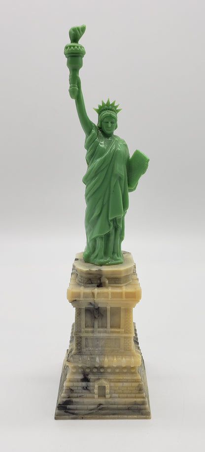 STATUE OF LIBERTY VINTAGE NY SOUVENIR MARBLEIZED ELLIS ISLAND STATUE FELT