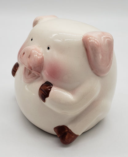 Vintage Porcelain Piggy Bank with Stopper