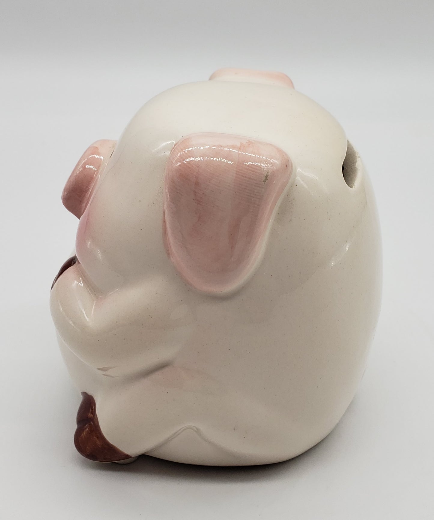 Vintage Porcelain Piggy Bank with Stopper